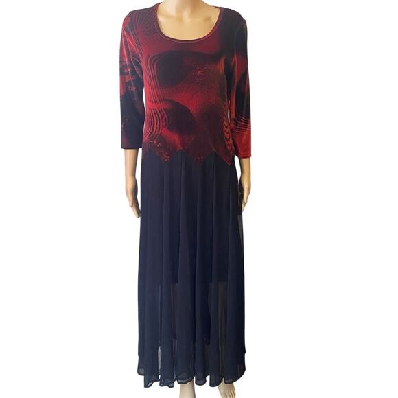 Vintage 90s Pyramid Collection Velvet Maxi Dress Goth Boho Witchy Renaissance S - Picture 1 of 11